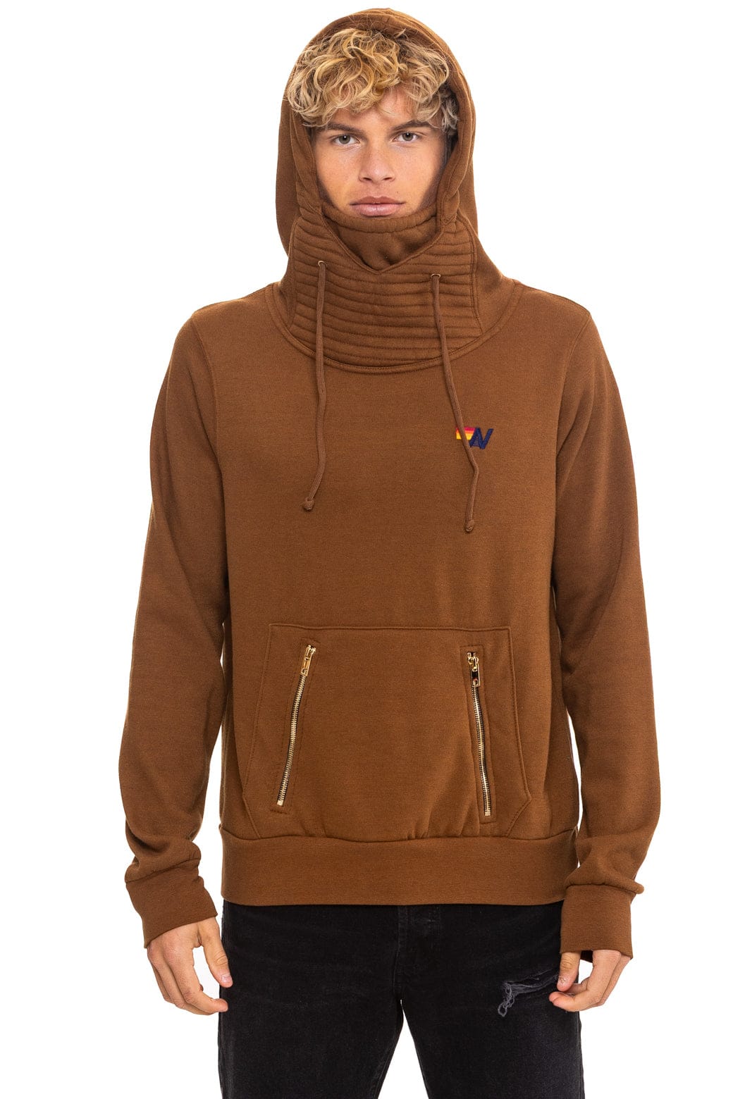 Retro NINJA PULLOVER HOODIE - CINNAMON