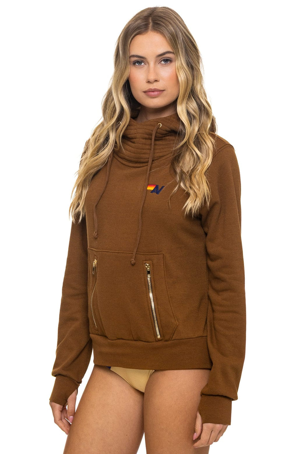 Retro NINJA PULLOVER HOODIE - CINNAMON