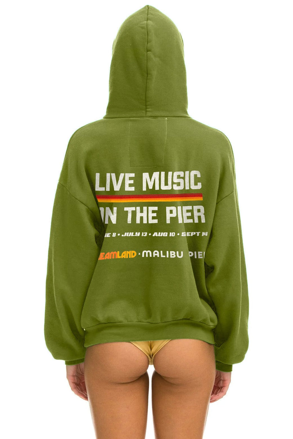 Retro DREAMLAND MALIBU SUNDAY SESSIONS PULLOVER HOODIE RELAXED - JUNGLE GREEN
