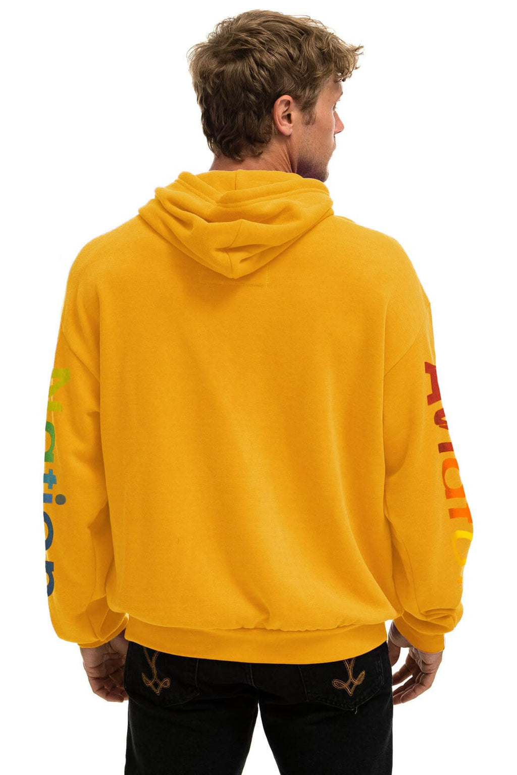 Retro AVIATOR NATION RELAXED VENICE PULLOVER HOODIE - GOLD