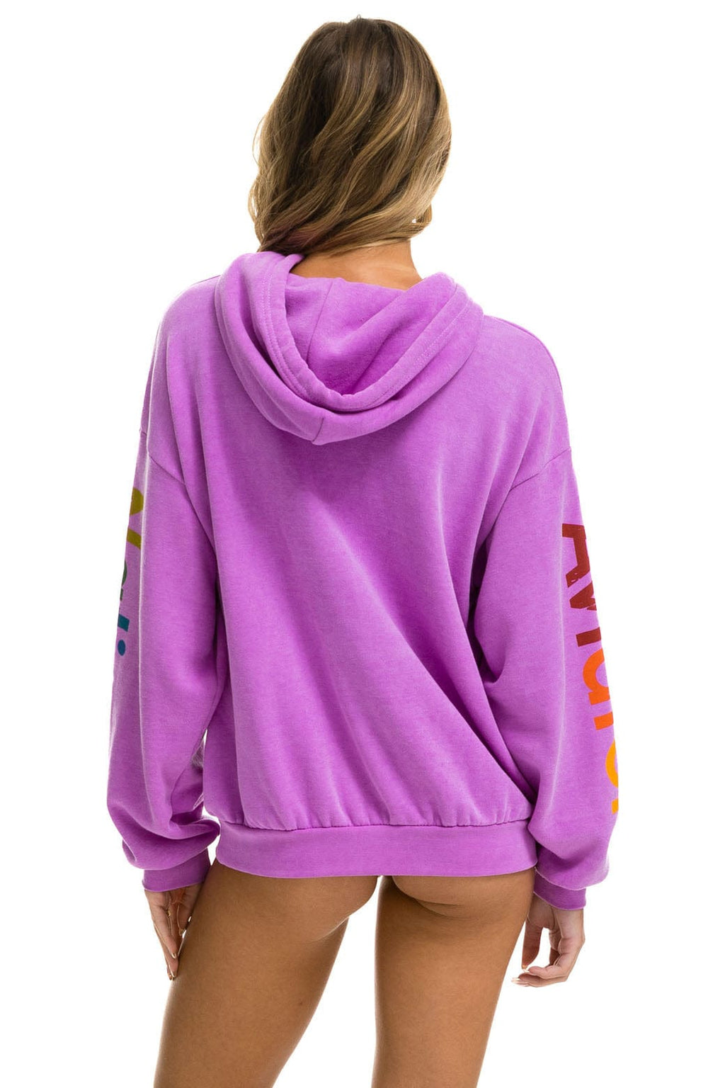 Retro AVIATOR NATION LAS VEGAS RELAXED PULLOVER HOODIE - NEON PURPLE