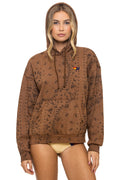 Retro BANDANA RELAXED PULLOVER HOODIE - CINNAMON
