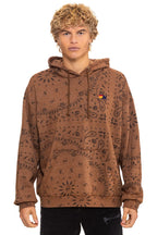 Retro BANDANA RELAXED PULLOVER HOODIE - CINNAMON