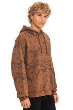 Retro BANDANA RELAXED PULLOVER HOODIE - CINNAMON