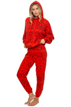 Retro BANDANA RELAXED PULLOVER HOODIE - RED