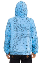 Retro BANDANA MALIBU RELAXED PULLOVER HOODIE - SKY
