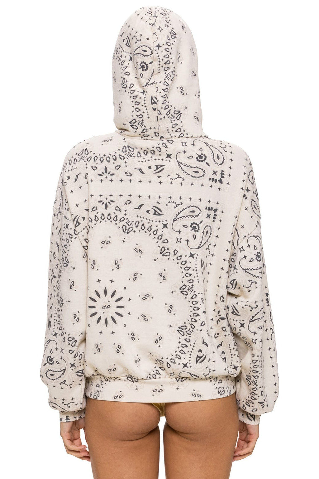 Retro BANDANA RELAXED PULLOVER HOODIE - VINTAGE WHITE