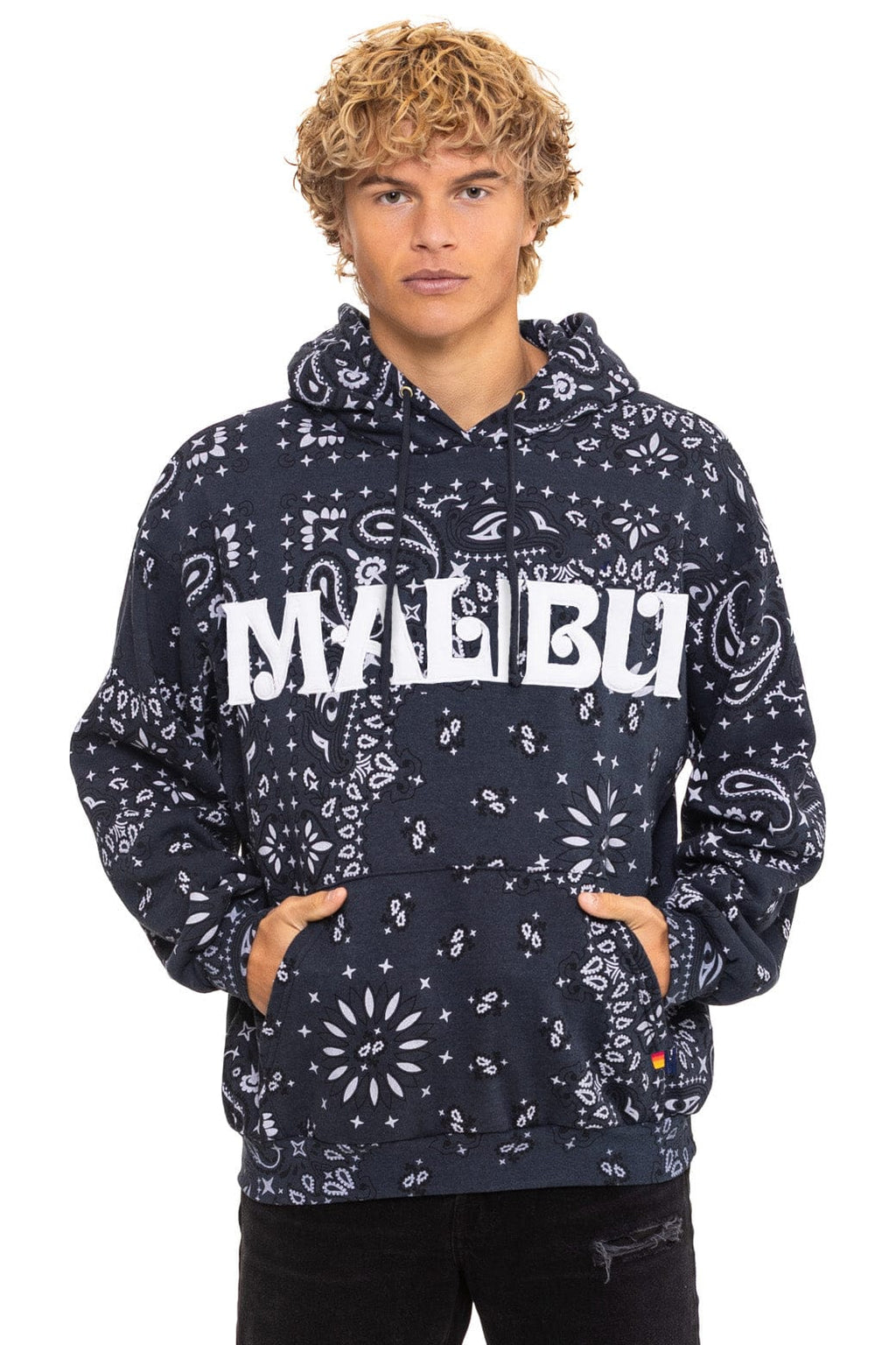Retro BANDANA MALIBU RELAXED PULLOVER HOODIE - CHARCOAL