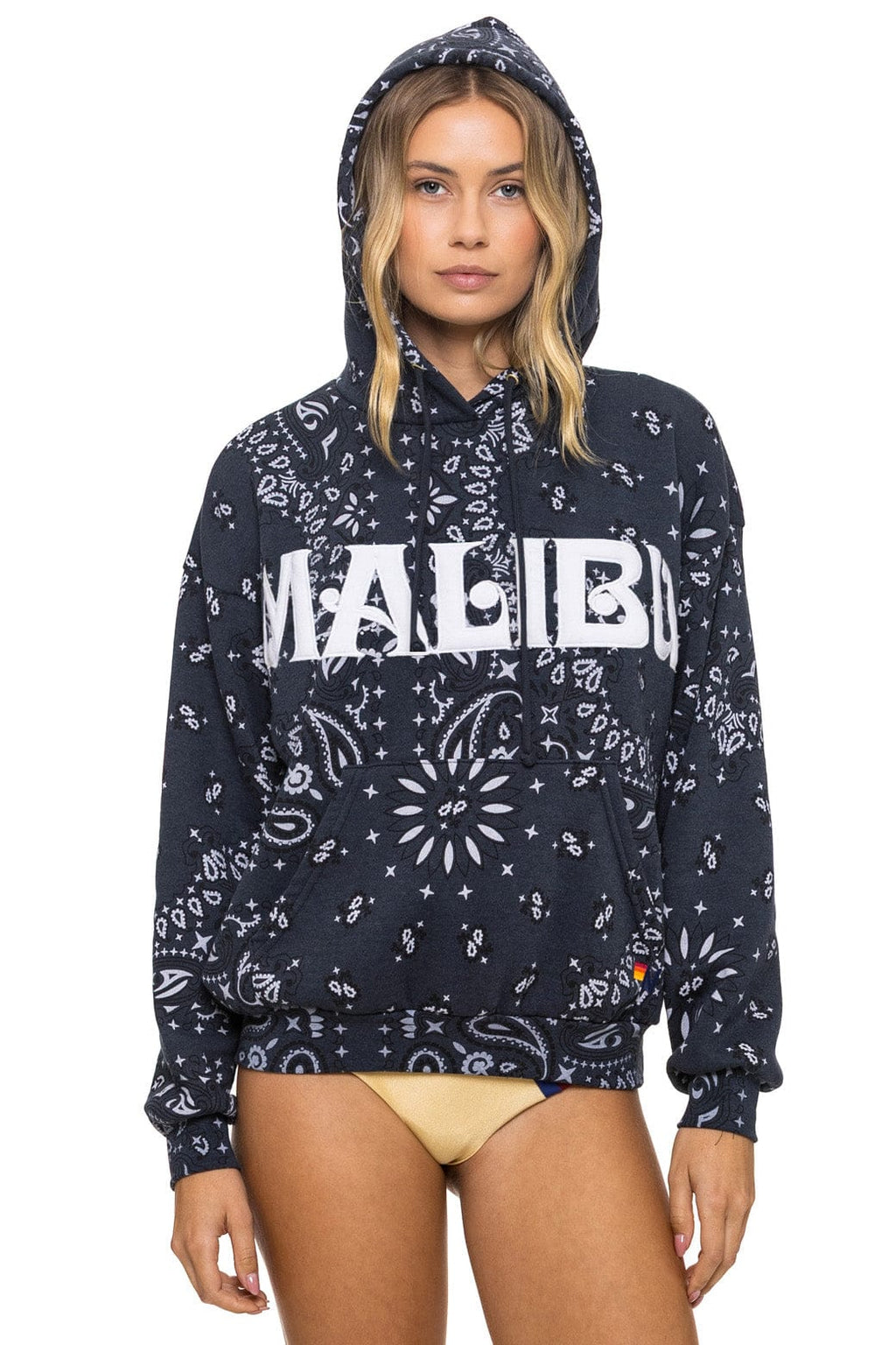 Retro BANDANA MALIBU RELAXED PULLOVER HOODIE - CHARCOAL