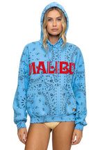 Retro BANDANA MALIBU RELAXED PULLOVER HOODIE - SKY