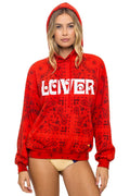 Retro BANDANA LOVER RELAXED PULLOVER HOODIE - RED