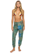 Retro BANDANA QUILTED SWEATPANTS - GREEN
