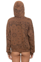 Retro BANDANA VENICE RELAXED PULLOVER HOODIE - CINNAMON