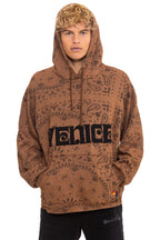 Retro BANDANA VENICE RELAXED PULLOVER HOODIE - CINNAMON