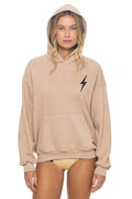 Retro BOLT STITCH RELAXED PULLOVER HOODIE - SAND