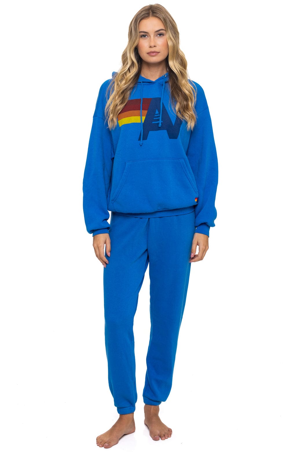 Retro LOGO PULLOVER RELAXED HOODIE - ADVENTURE BLUE