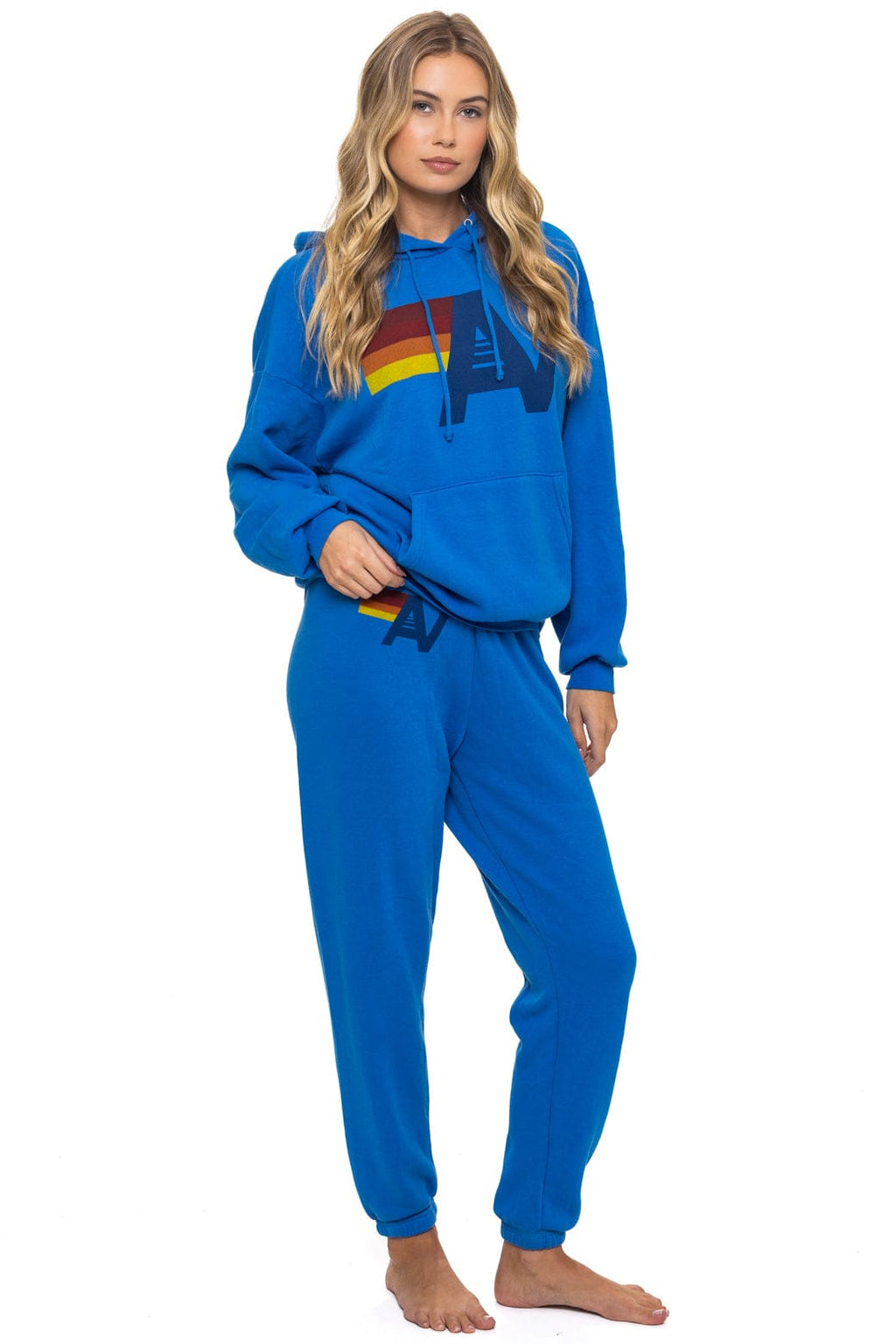 Retro LOGO PULLOVER RELAXED HOODIE - ADVENTURE BLUE