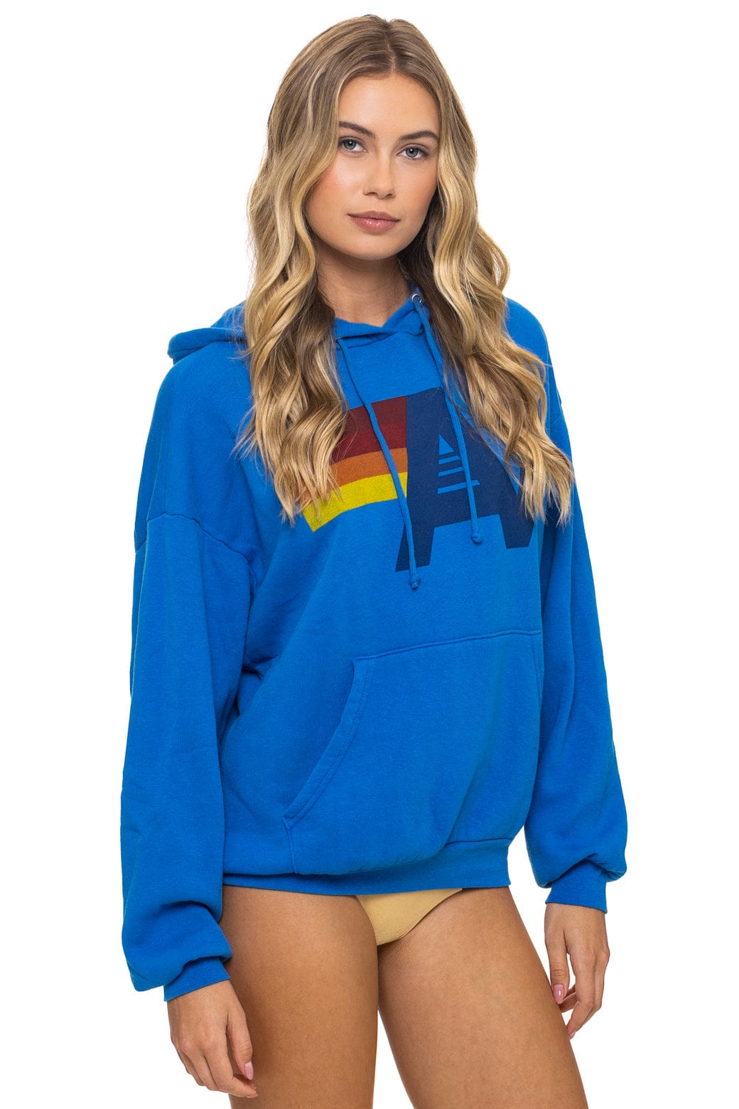 Retro LOGO PULLOVER RELAXED HOODIE - ADVENTURE BLUE