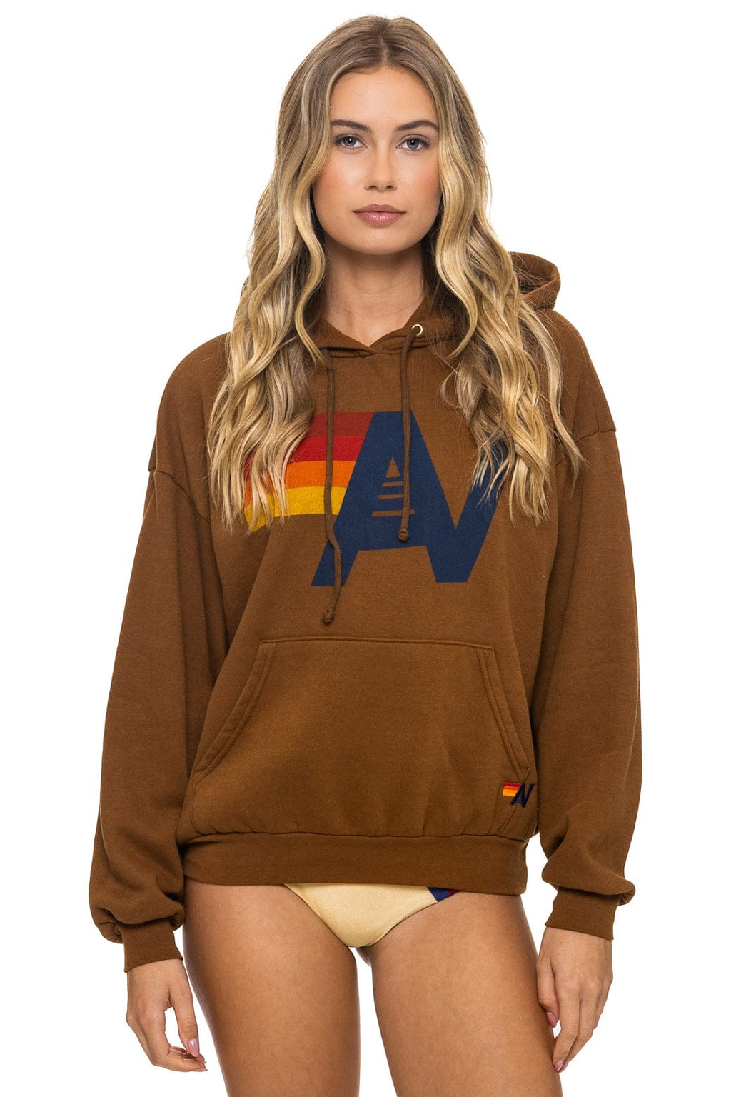 Retro LOGO PULLOVER RELAXED HOODIE - CINNAMON