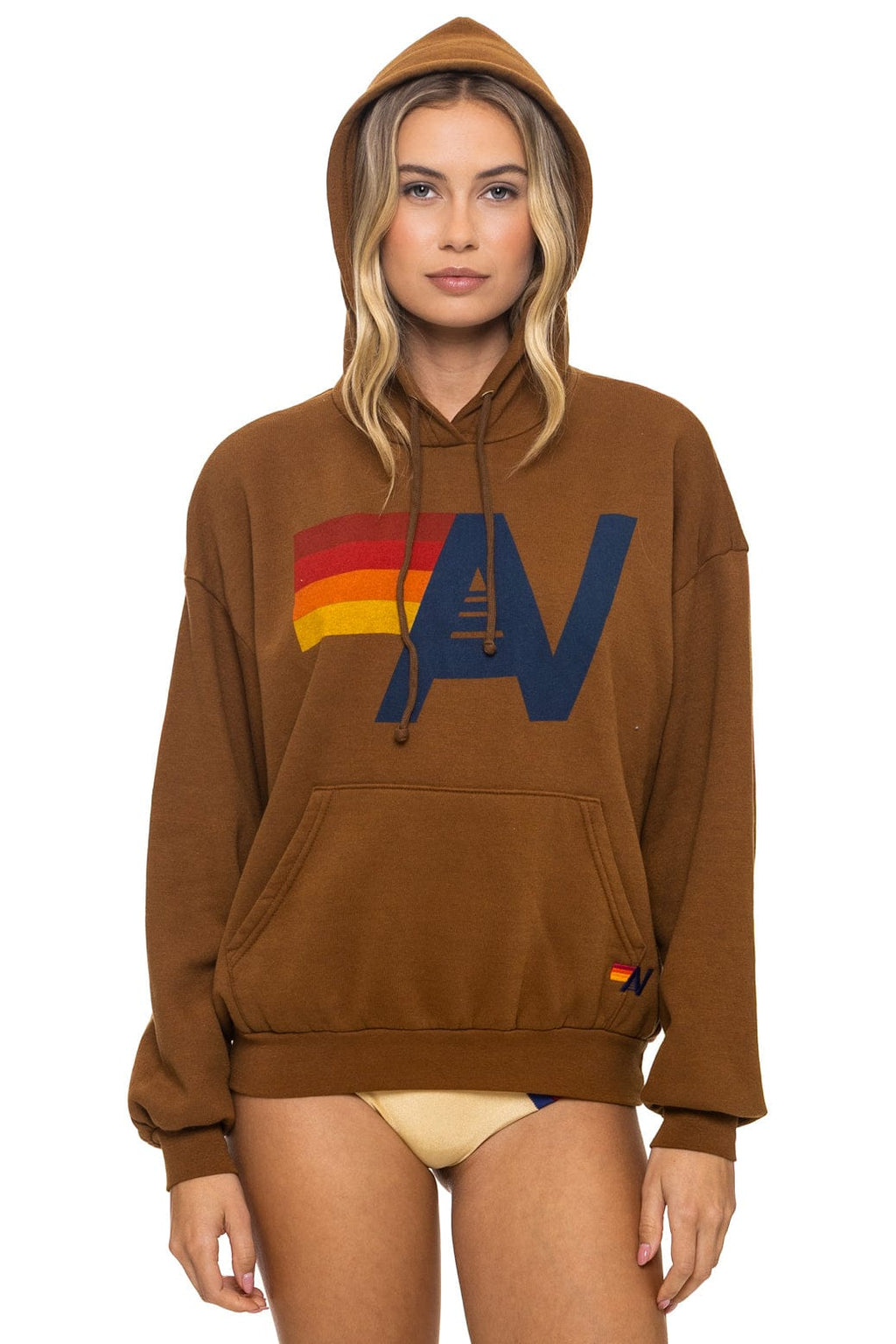 Retro LOGO PULLOVER RELAXED HOODIE - CINNAMON