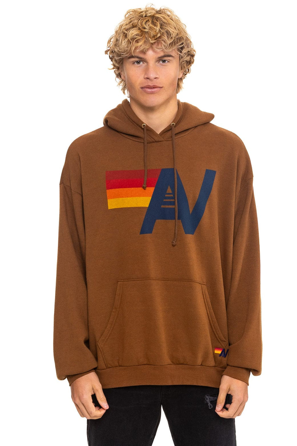 Retro LOGO PULLOVER RELAXED HOODIE - CINNAMON