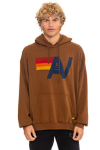 Retro LOGO PULLOVER RELAXED HOODIE - CINNAMON