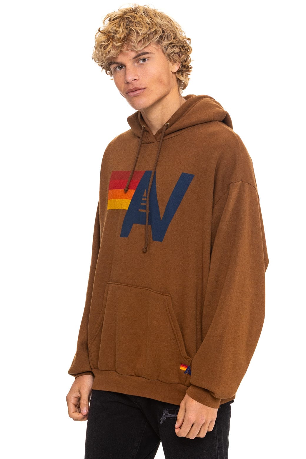 Retro LOGO PULLOVER RELAXED HOODIE - CINNAMON