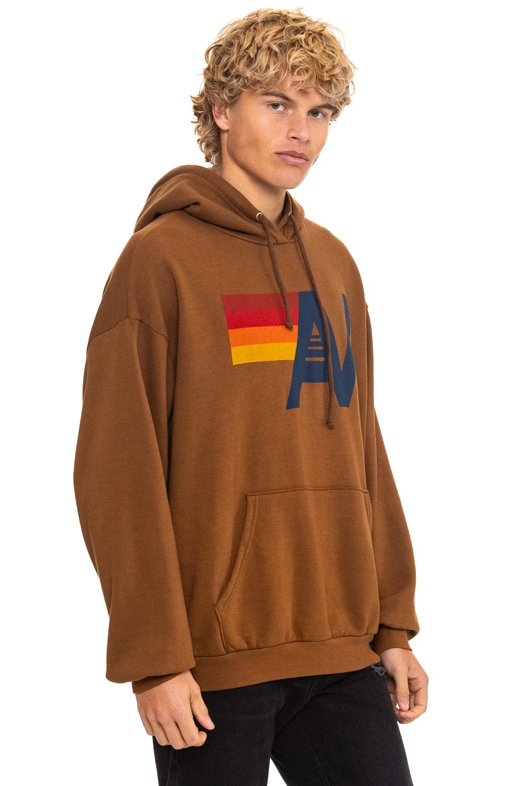 Retro LOGO PULLOVER RELAXED HOODIE - CINNAMON