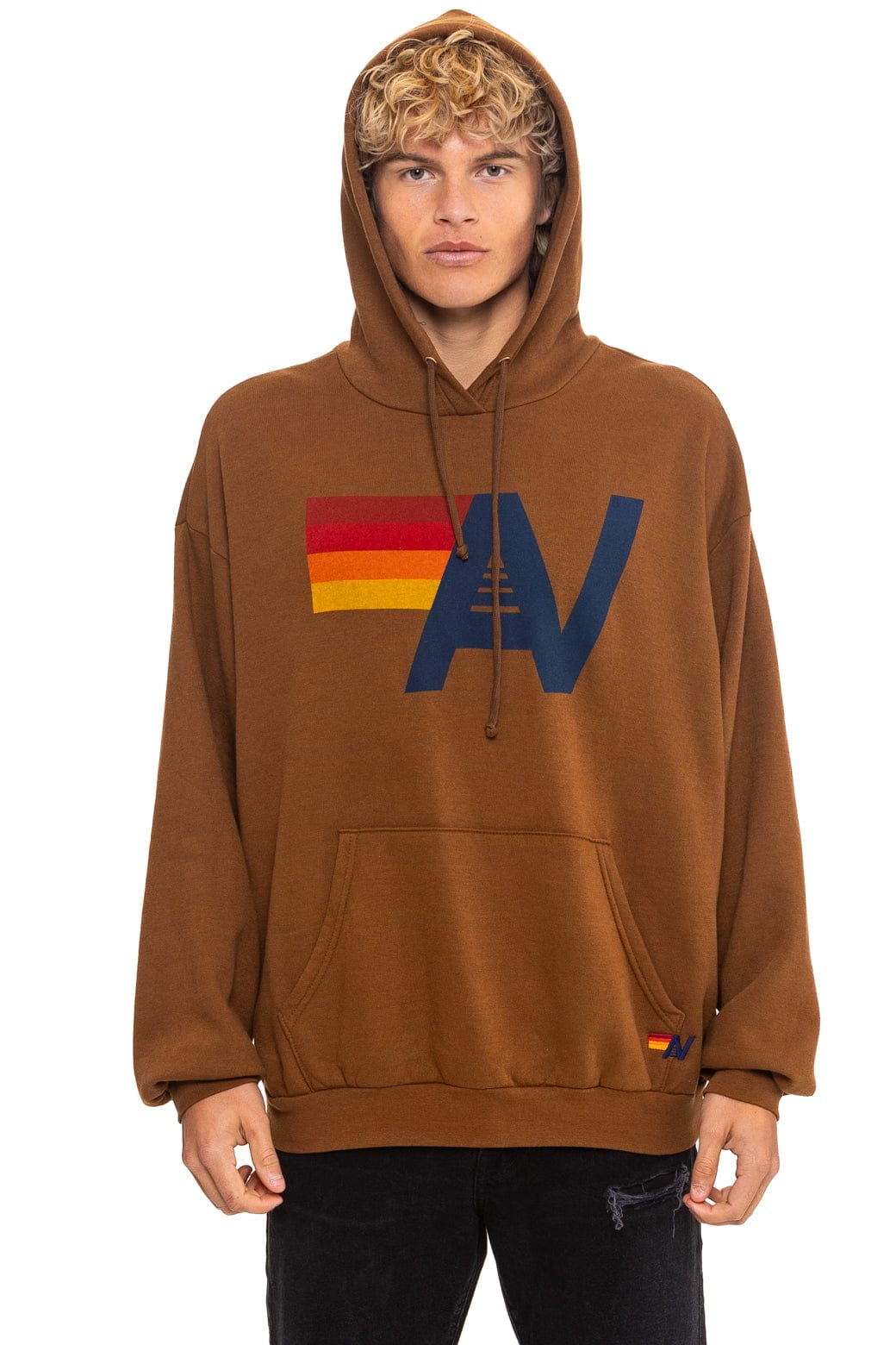 Retro LOGO PULLOVER RELAXED HOODIE - CINNAMON