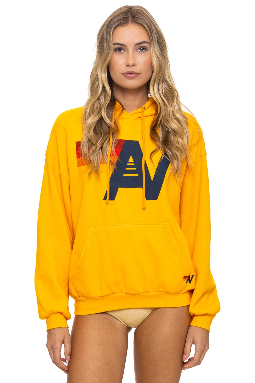 Retro LOGO PULLOVER RELAXED HOODIE - GOLD