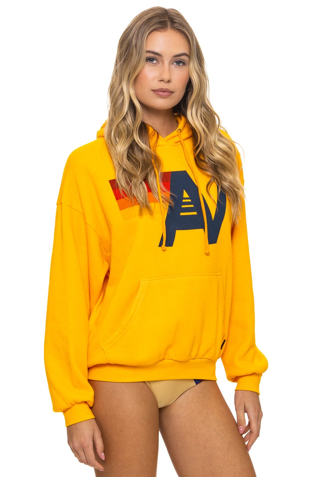 Retro LOGO PULLOVER RELAXED HOODIE - GOLD