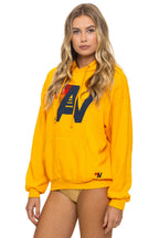 Retro LOGO PULLOVER RELAXED HOODIE - GOLD