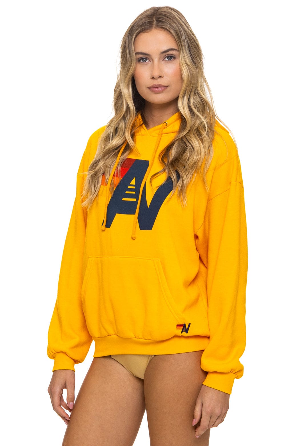 Retro LOGO PULLOVER RELAXED HOODIE - GOLD