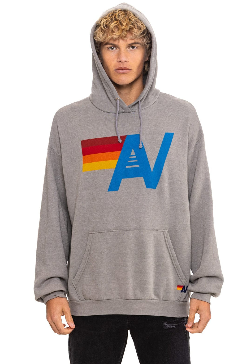 Retro LOGO PULLOVER RELAXED HOODIE - SLATE