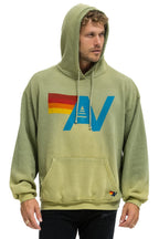 Retro VINTAGE LOGO RELAXED PULLOVER HOODIE - FADED ARMY
