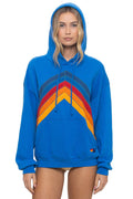 Retro MOUNTAIN STITCH CHEVRON PULLOVER HOODIE RELAXED - ADVENTURE BLUE