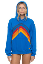 Retro MOUNTAIN STITCH CHEVRON PULLOVER HOODIE RELAXED - ADVENTURE BLUE