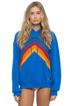 Retro MOUNTAIN STITCH CHEVRON PULLOVER HOODIE RELAXED - ADVENTURE BLUE