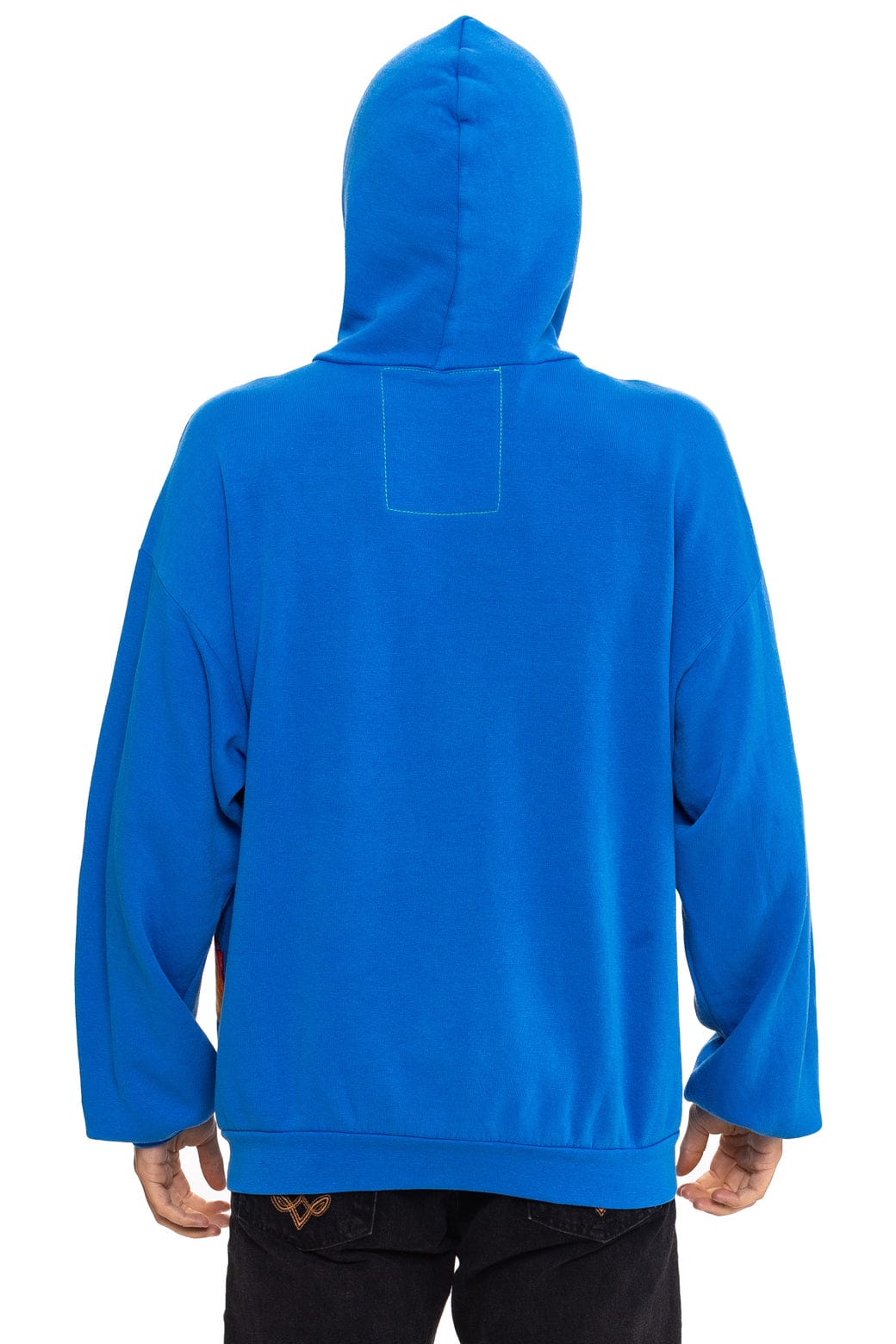 Retro MOUNTAIN STITCH CHEVRON PULLOVER HOODIE RELAXED - ADVENTURE BLUE