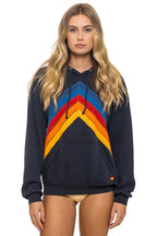 Retro MOUNTAIN STITCH CHEVRON PULLOVER HOODIE RELAXED - CHARCOAL