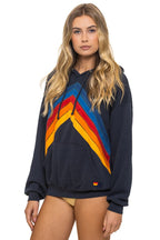 Retro MOUNTAIN STITCH CHEVRON PULLOVER HOODIE RELAXED - CHARCOAL