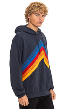 Retro MOUNTAIN STITCH CHEVRON PULLOVER HOODIE RELAXED - CHARCOAL