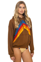 Retro MOUNTAIN STITCH CHEVRON PULLOVER HOODIE RELAXED - CINNAMON