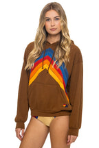 Retro MOUNTAIN STITCH CHEVRON PULLOVER HOODIE RELAXED - CINNAMON