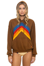 Retro MOUNTAIN STITCH CHEVRON PULLOVER HOODIE RELAXED - CINNAMON