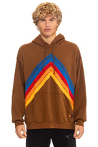 Retro MOUNTAIN STITCH CHEVRON PULLOVER HOODIE RELAXED - CINNAMON