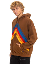 Retro MOUNTAIN STITCH CHEVRON PULLOVER HOODIE RELAXED - CINNAMON