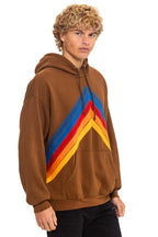 Retro MOUNTAIN STITCH CHEVRON PULLOVER HOODIE RELAXED - CINNAMON