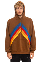Retro MOUNTAIN STITCH CHEVRON PULLOVER HOODIE RELAXED - CINNAMON