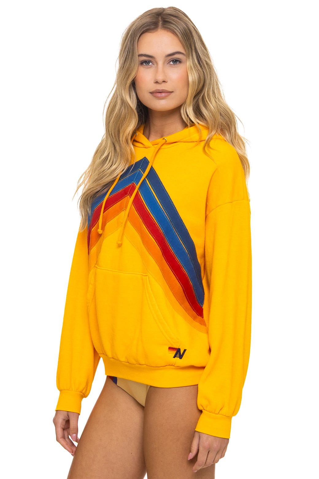 Retro MOUNTAIN STITCH CHEVRON PULLOVER HOODIE RELAXED - GOLD